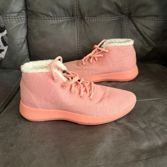 Allbirds Wool Runner Mio Cozy Sherpa Lined Sneakers Coral Pink Men's Shoes US 10 - Picture 1 of 7